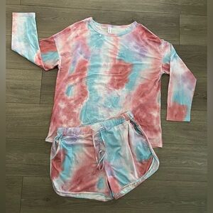 NWOT Leo Rosi Tie Dye Longsleeve Short Set Size XL